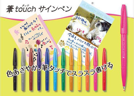 (超特價$119) 12色套裝 PENTEL BRUSH SIGN PEN 柔繪筆 美術字軟毛筆