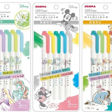 (超特價發售)zebra Mildliner  迪士尼特別版 柔性螢光筆 不暈染