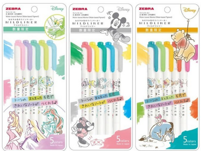 (超特價發售)zebra Mildliner  迪士尼特別版 柔性螢光筆 不暈染