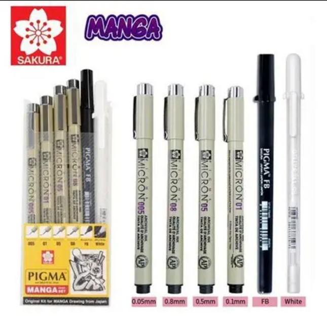 (超抵價$38) 櫻花牌 SAKURA PIGMA MICRON MANGA SET 漫畫六支套裝